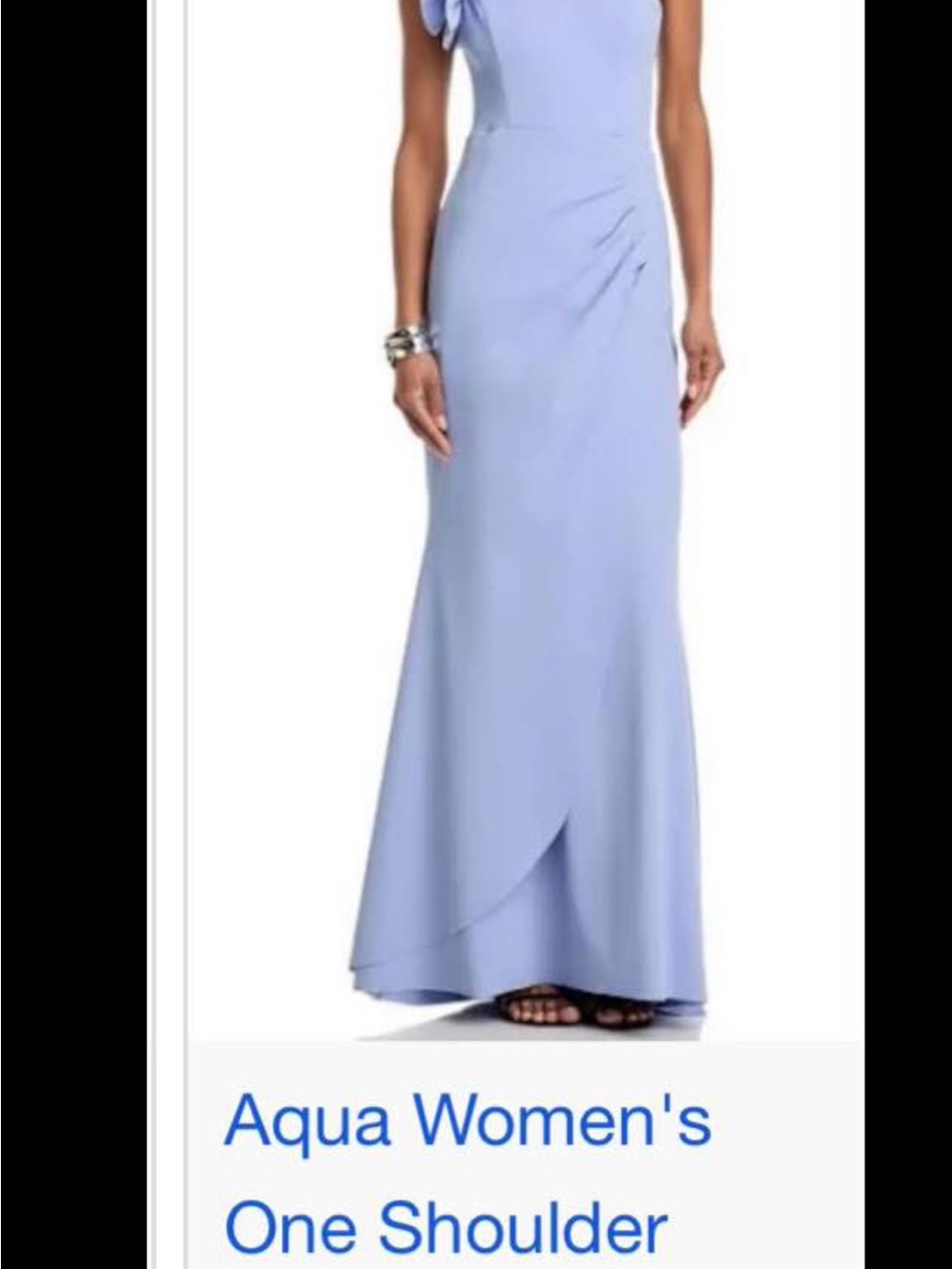 Aqua One-Shoulder Maxi Dress in Light Blue